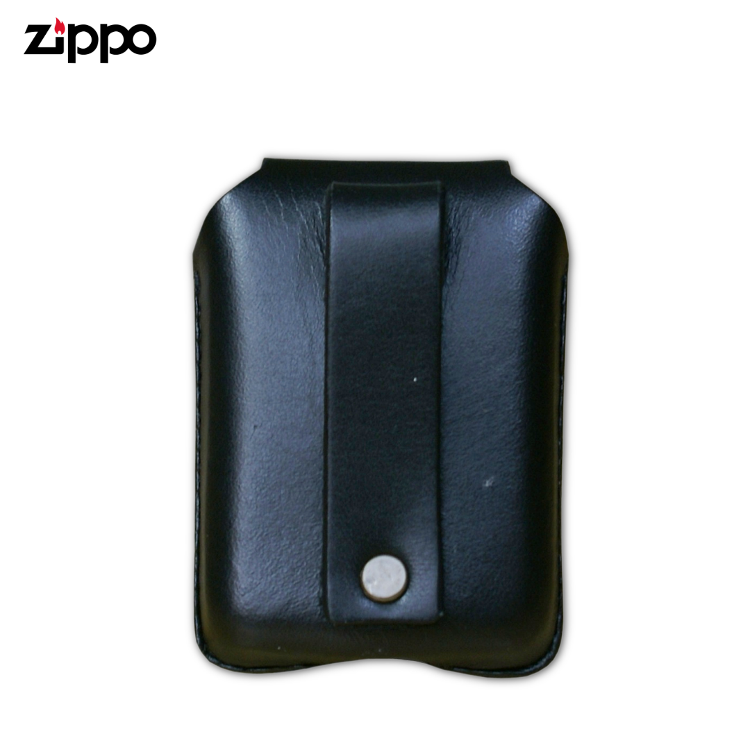 Black Cowhide Leather Case for Zippo Lighter | Fixed Belt Loop