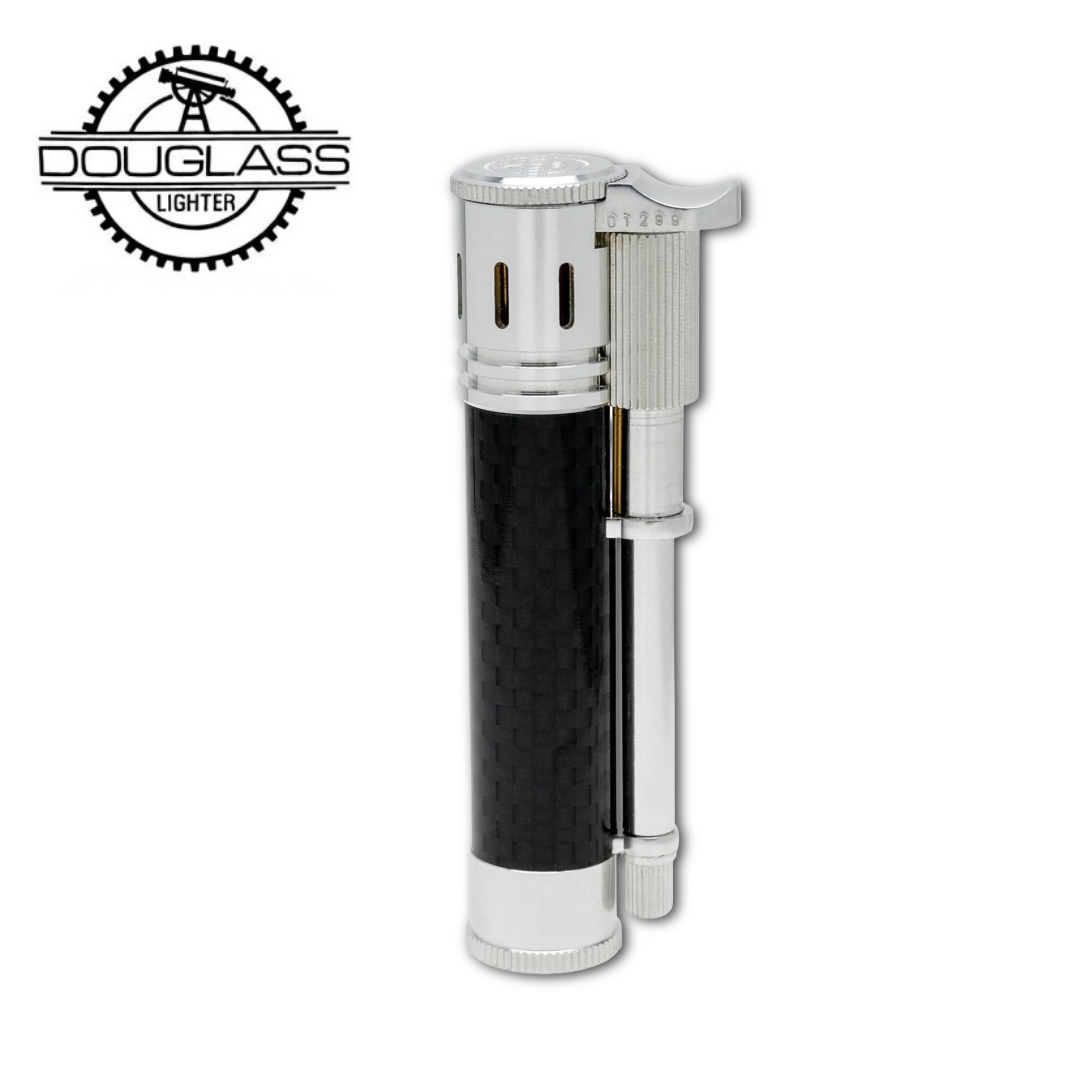 DOUGLASS Field S Plus Black Leather Oil Lighter – Water-Resistant Made in Japan