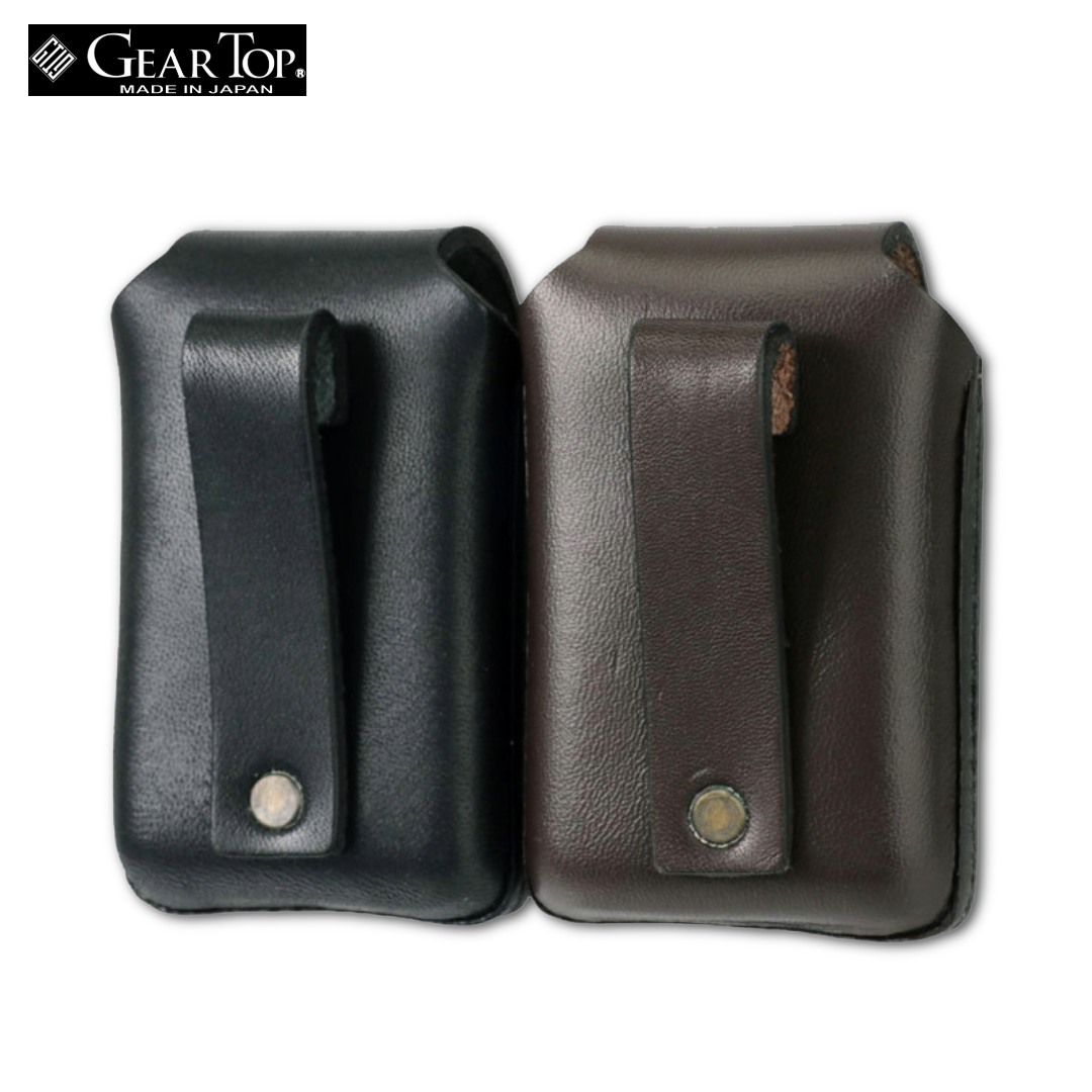 GEAR TOP GT-203 RD Red Cowhide Leather Lighter Case | Belt Loop