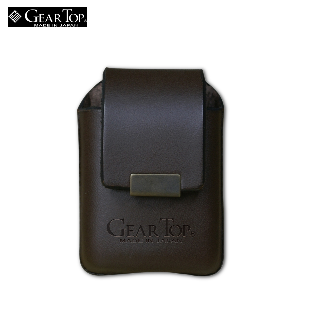 GEAR TOP GT-202 BW Brown Cowhide Leather Lighter Case | Belt Loop