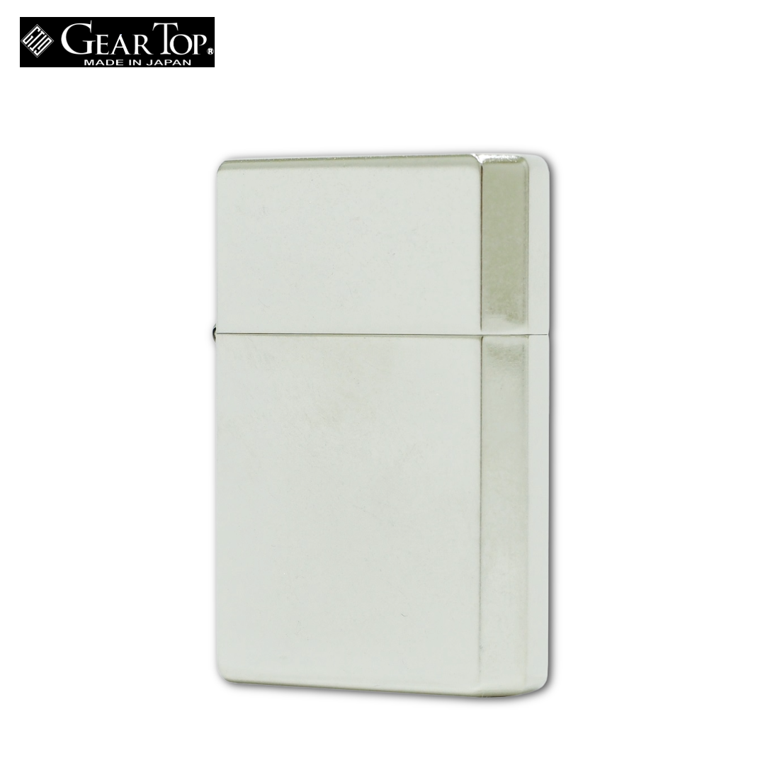 GEAR TOP GT1-03 Nickel Barrel Oil Lighter | Antique Silver Made in Japan