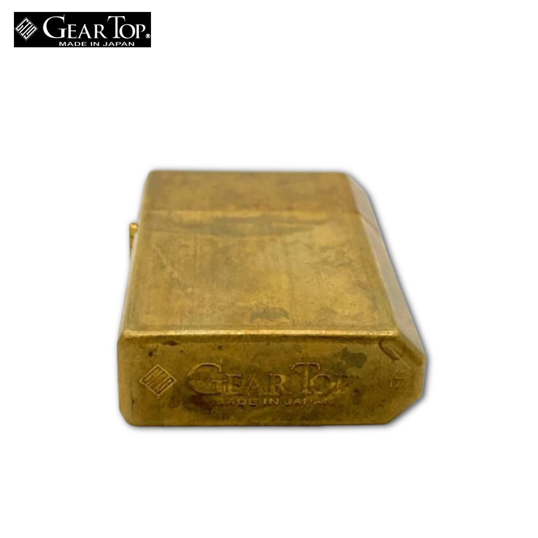 GEAR TOP GT1-08 Wild Brass Oil Lighter | Uncoated Brass Patina Finish