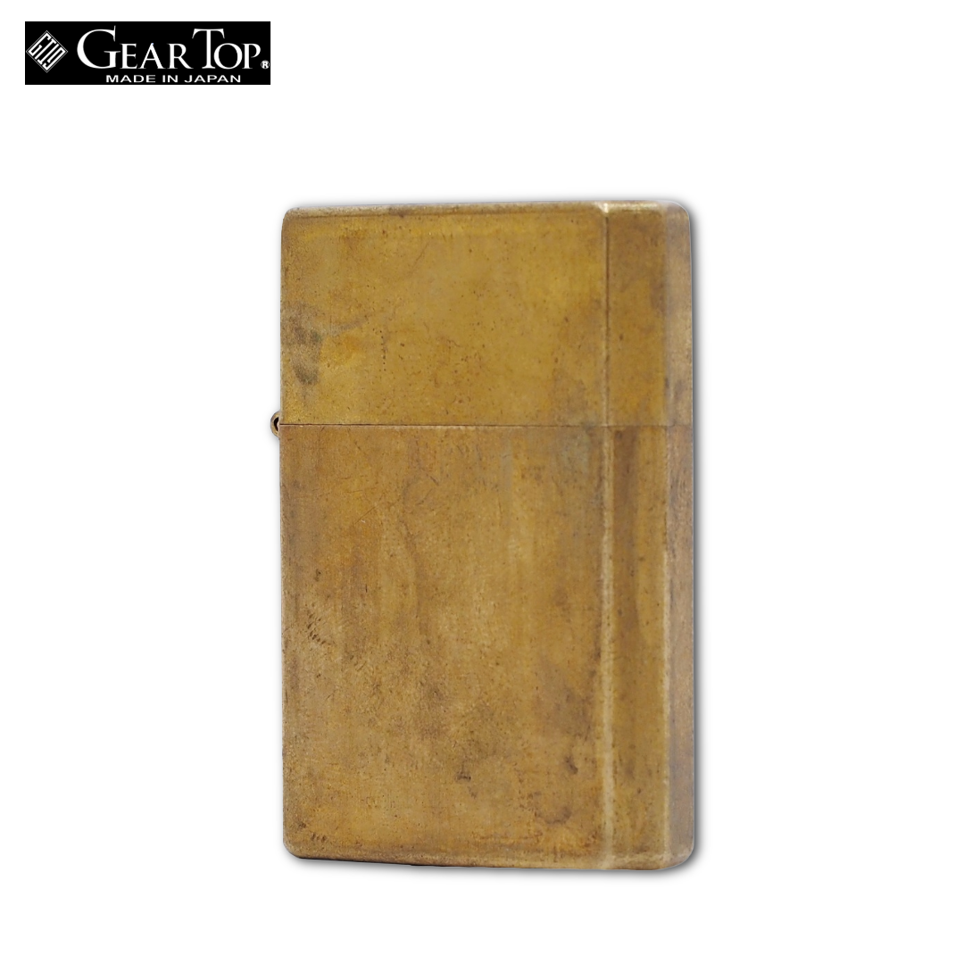 GEAR TOP GT1-08 Wild Brass Oil Lighter | Uncoated Brass Patina Finish