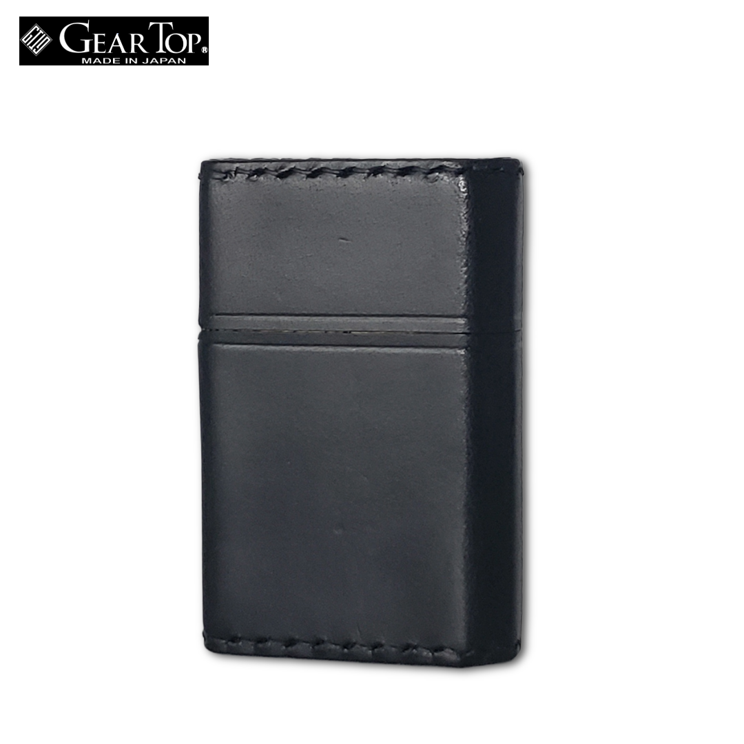 GEAR TOP GT5-05 Black Leather Oil Lighter | GT-ARM Made in Japan