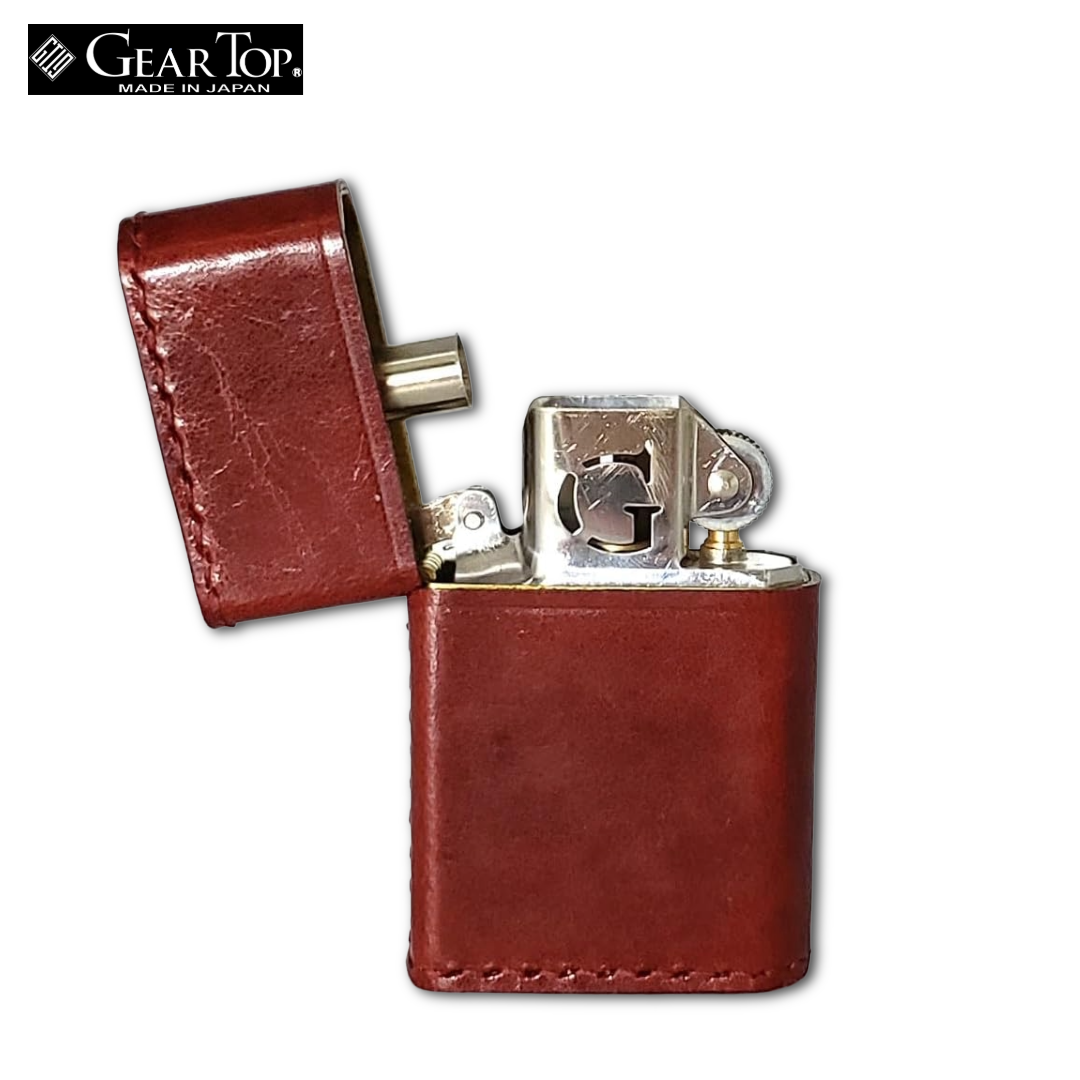 GEAR TOP GT5-06 Red Leather Oil Lighter | GT-ARM Made in Japan