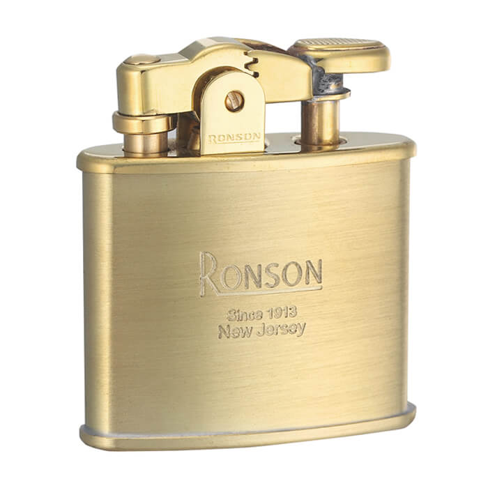 RONSON オイルライター バンジョーロゴステッカー付き 真鍮サテン仕上げ 日本製