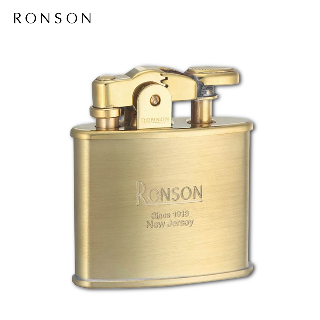 中古】 RONSON ロンソン ライター ブラス唐草 彫刻 ブロンズ R01-0009 