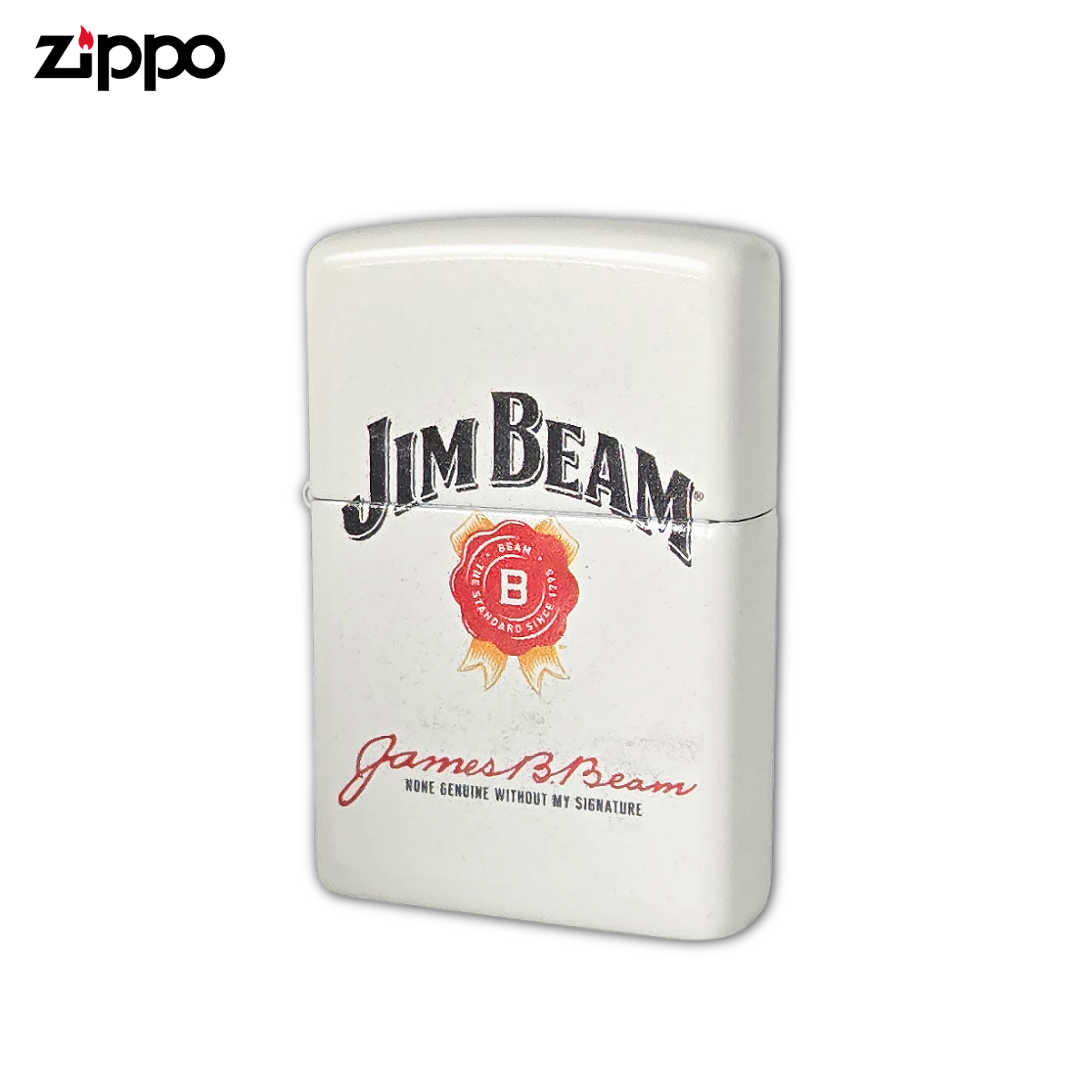 Zippo 46306 Jim Beam Rosette Seal Lighter | White Matte Color Image