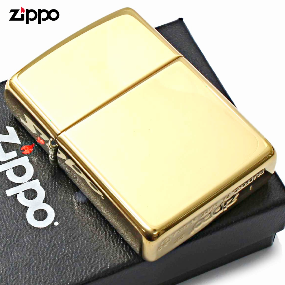 Zippo 169 Armor High Polish Brass Lighter | Thick Case & Gold Insert