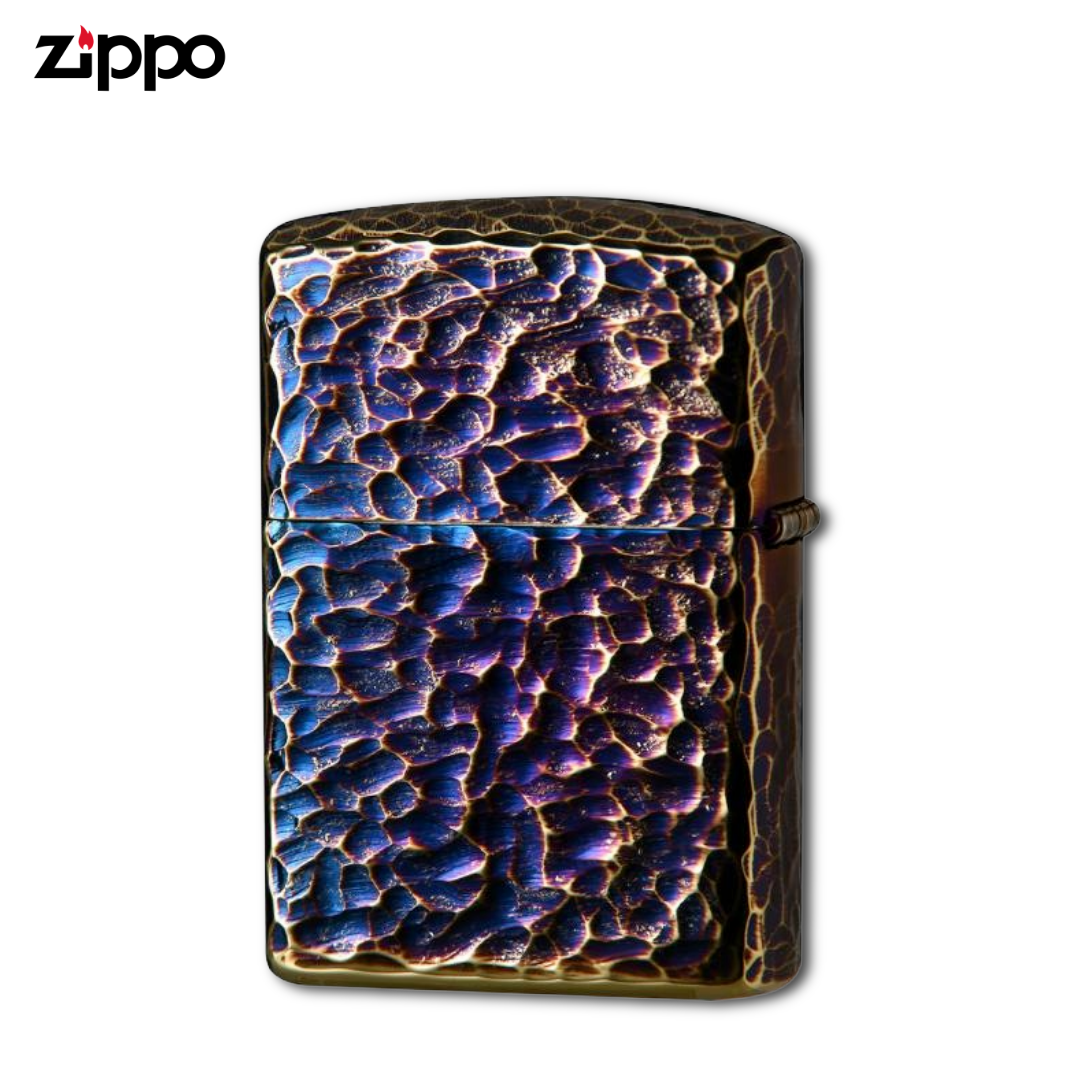 Zippo Armor 162GI-Z5HAMMER2 Hammered Gold Plated Lighter – 5 Side Finish
