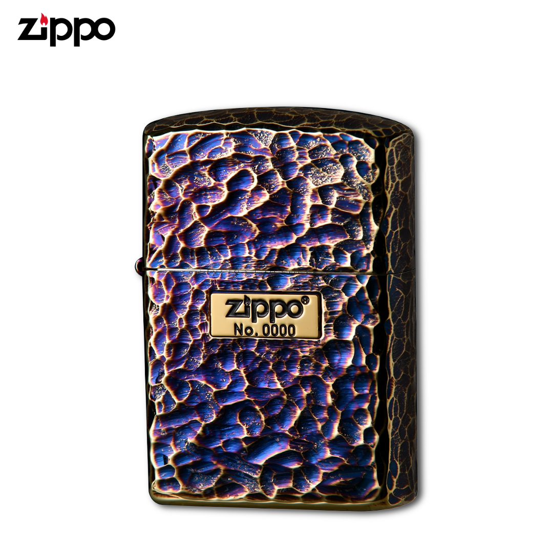 Zippo Armor 162GI-Z5HAMMER Hammered Gold Plated Lighter – 5 Sided Finish