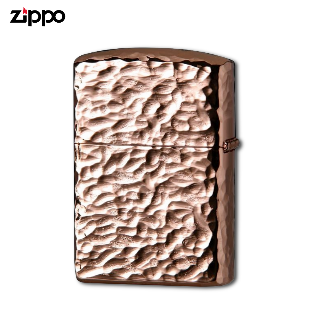 Zippo Armor 162PG-Z5HAMMER2 Hammered Pink Gold Plated Lighter – 5 Side Tsuchime Finish
