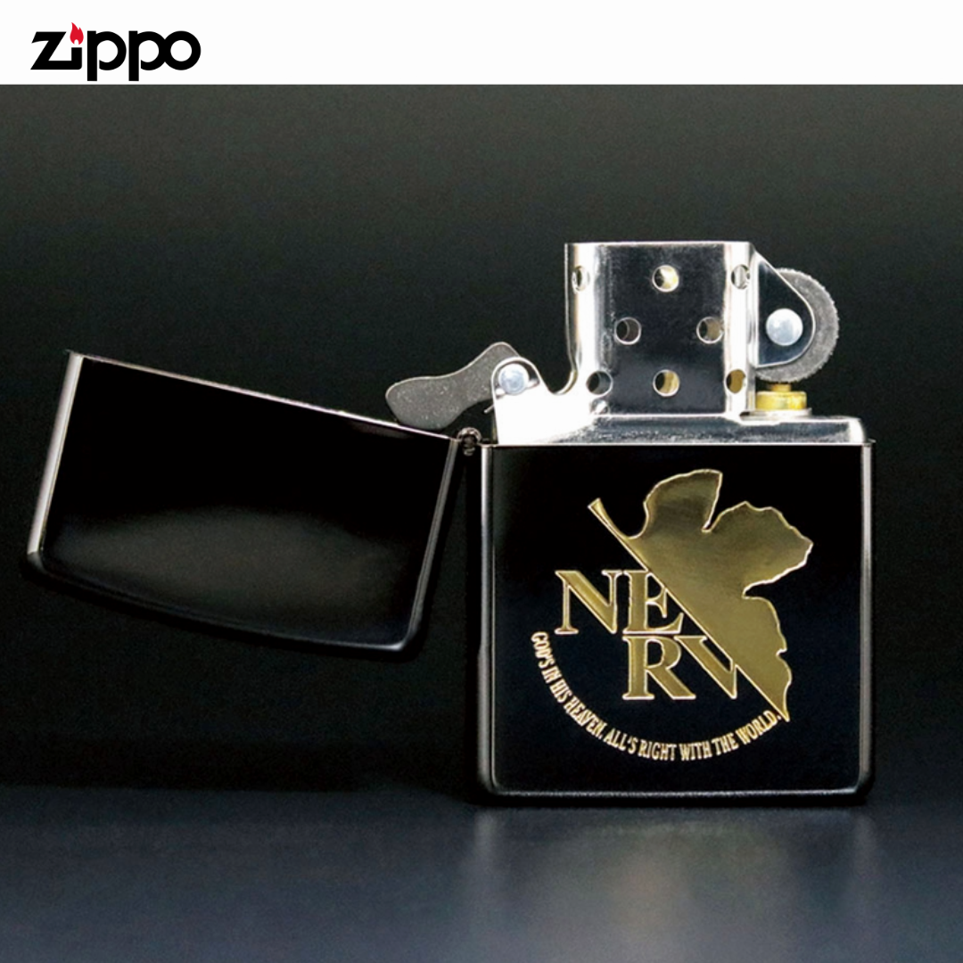 Evangelion NERV Black & Gold ZIPPO – Official NERV Engraved Anime Collector’s Lighter