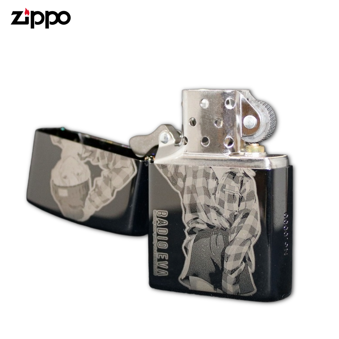 Zippo RADIO EVA 439 米山舞描き下ろし「アヤナミレイ」(エヴァンゲリオン公式コレクターズエディション)ブラックチタンコーティング