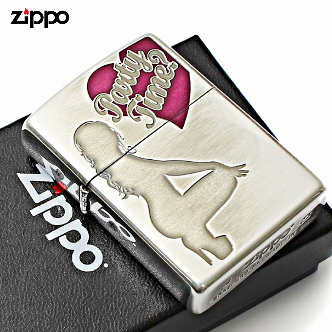 Zippo SG-KB Silver Antique Figure Design Lighter | Discontinued Collectible Available While Supplies Last