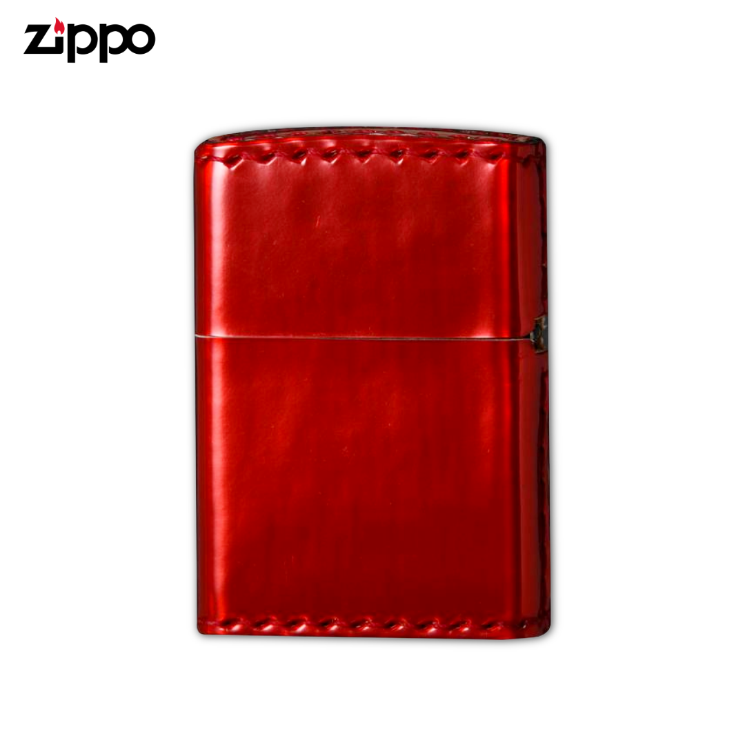 Zippo ZAU Red Aurora Lighter | PVC Enamel Leather Design