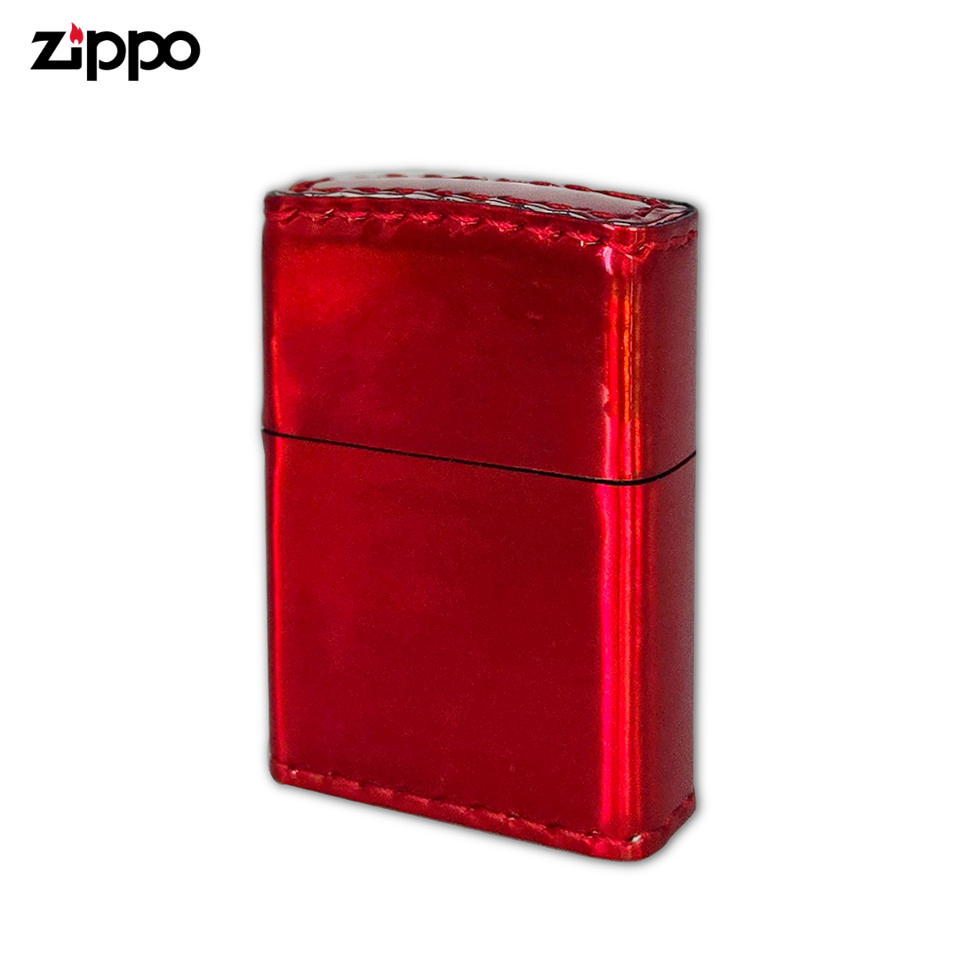 Zippo ZAU Red Aurora Lighter | PVC Enamel Leather Design