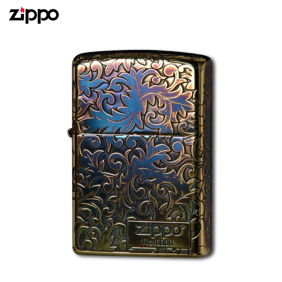 ZIPPO 2GI-Z5KARA2 Gold Arabesque Lighter – 5-Sided Engraved Serial Num
