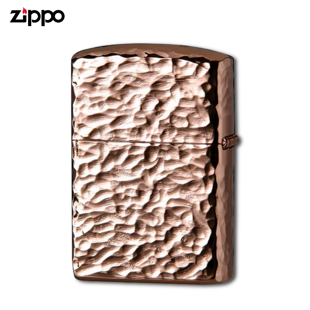Zippo Armor 162PG-Z5HAMMER Hammered Pink Gold Plated Lighter – 5 Side Tsuchime Finish Serial Number