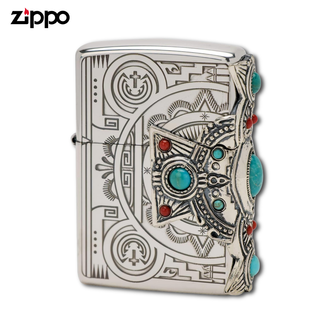 天然無処理大粒ルビーインゾイサイト オーバルペンダントトップS925海外鑑定書 Zippo インディアンスピリットクロスライター｜本物のターコイズと