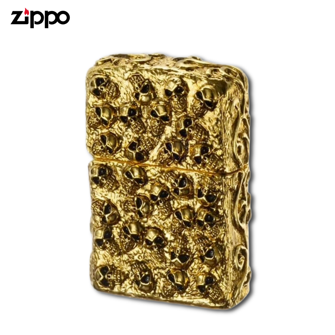 スカルジャケットGI　zippo Zippo スカル ジャケット GI ゴールド
