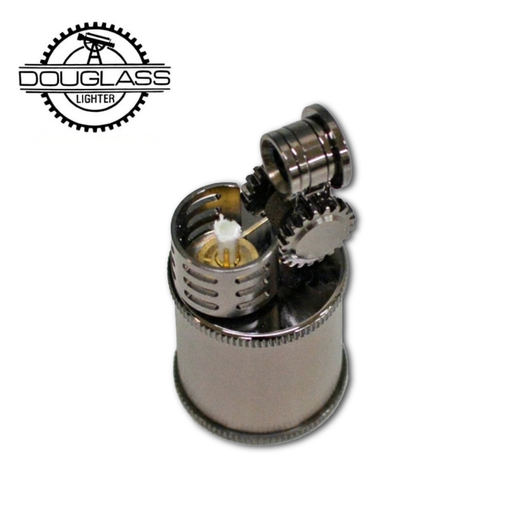 NEO by DOUGLASS Black No.4 Mini Japanese Brass Oil Lighter | One-Touch Black-Plated Design