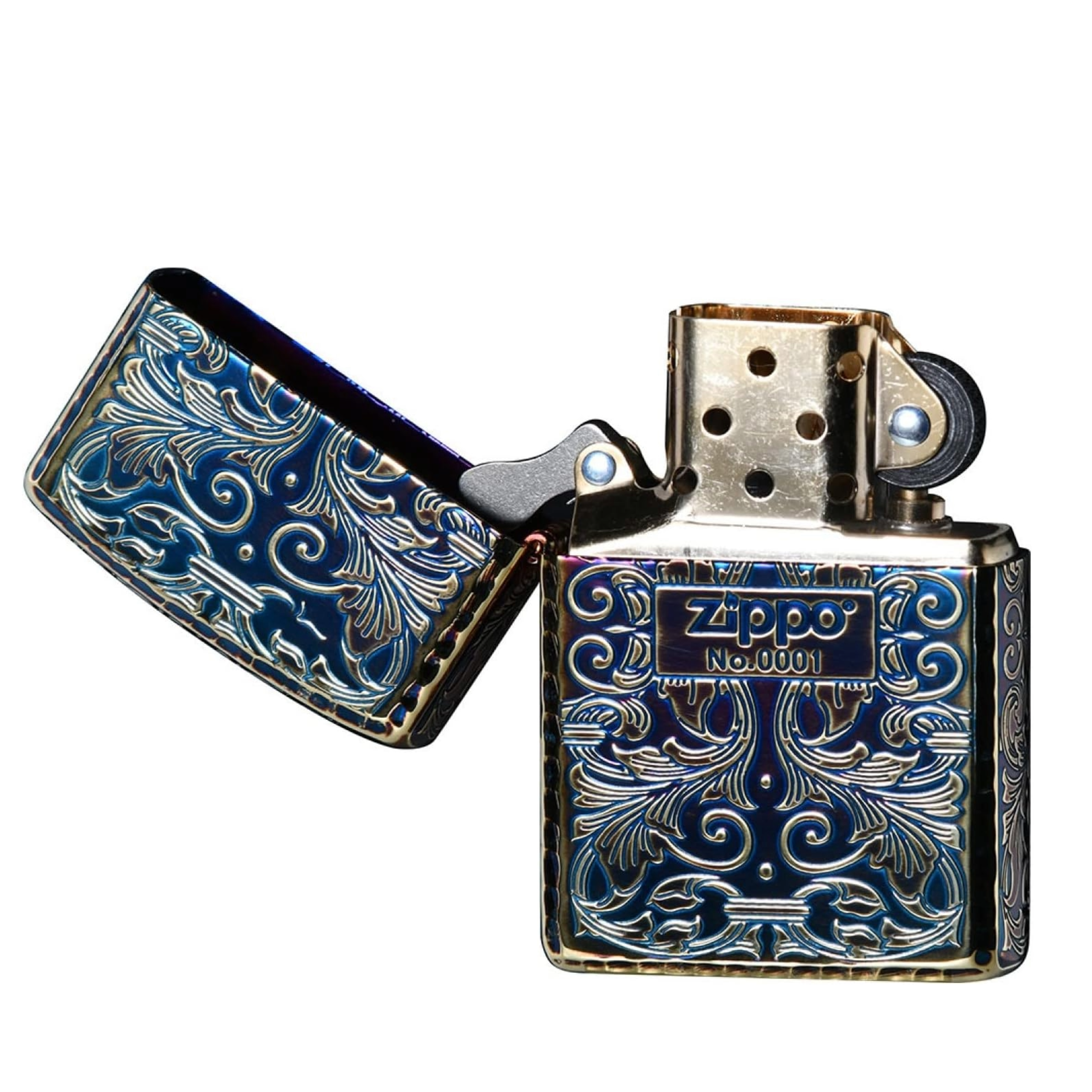 青ベスト、ライターケース A1136☆訳アリジッポ ZIPPO ライター ケース付き 青色 ブルーカラー