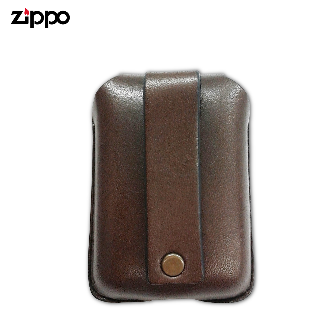 Brown Cowhide Leather Case for Zippo Lighter | Fixed Belt Loop