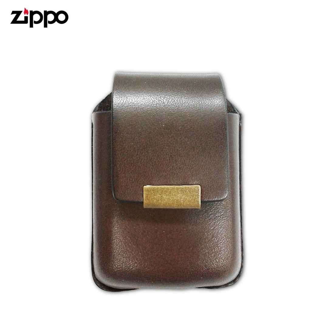 Brown Cowhide Leather Case for Zippo Lighter | Fixed Belt Loop