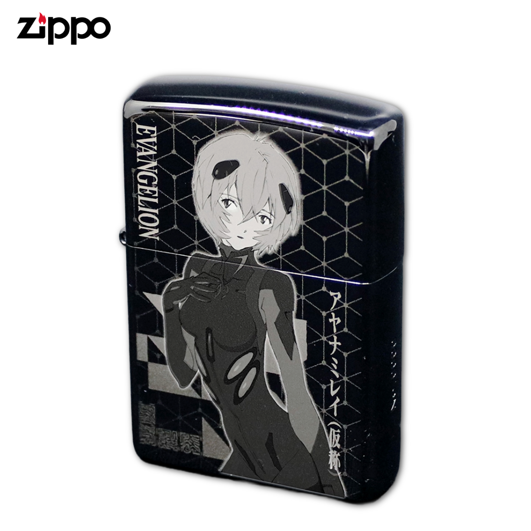 ZIPPO Evangelion Rei Ayanami Black Titanium Lighter – Micro Laser Engraved Japanese Anime Collectible