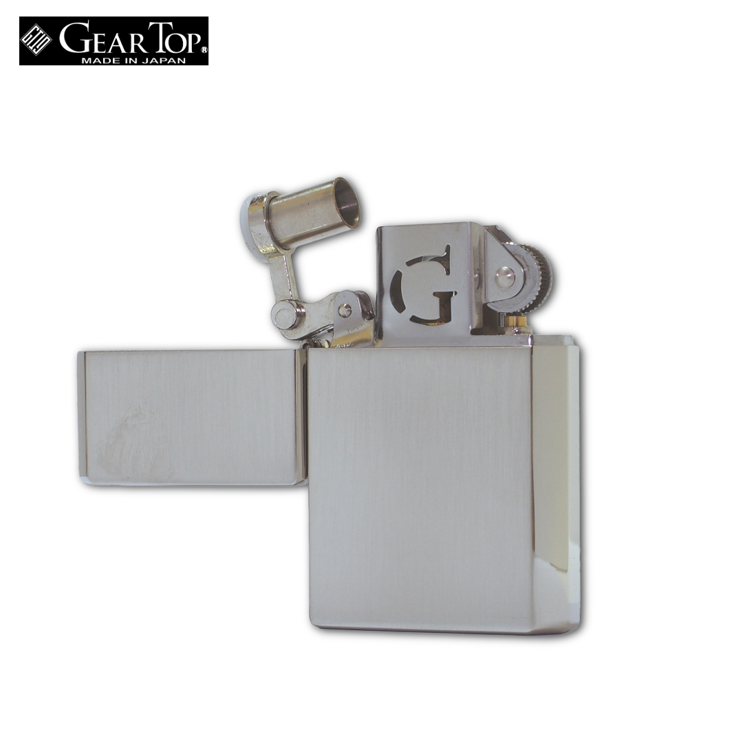 GEAR TOP GT1-01 Nickel Mirror Oil Lighter | GT-ARM Made in Japan