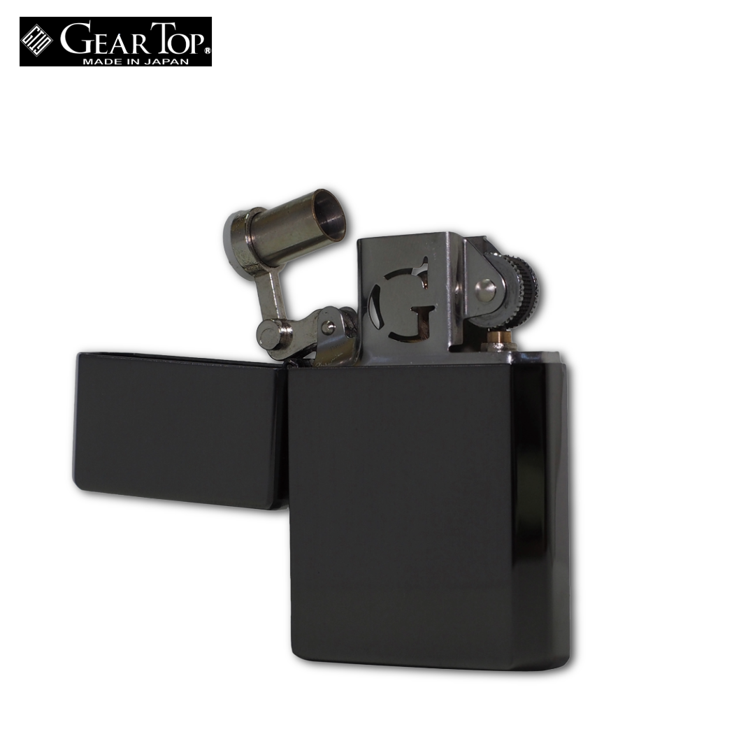 GEAR TOP GT1-05 Black Nickel Satin Oil Lighter | GT-ARM Made in Japan