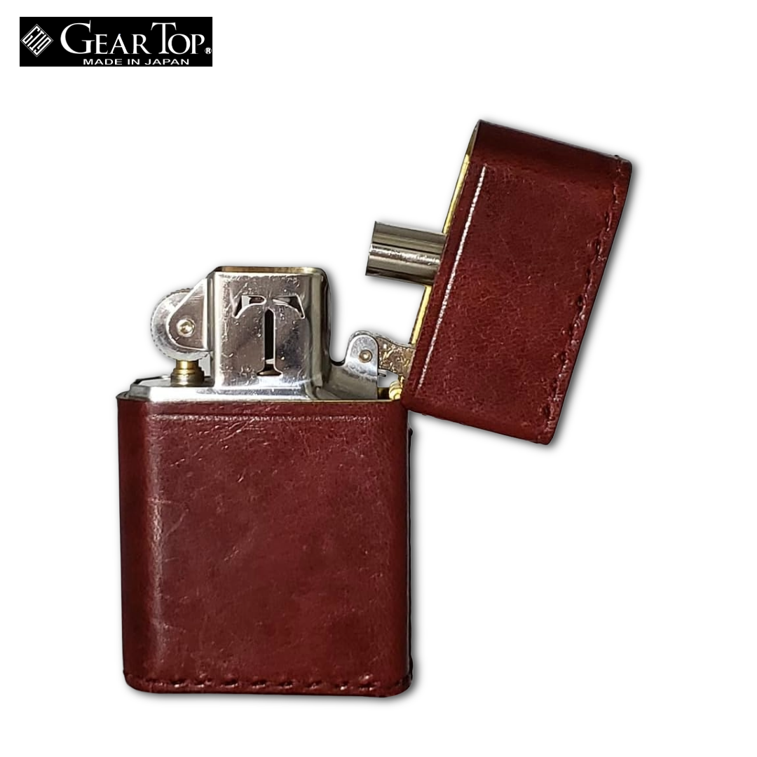 GEAR TOP GT5-06 Red Leather Oil Lighter | GT-ARM Made in Japan
