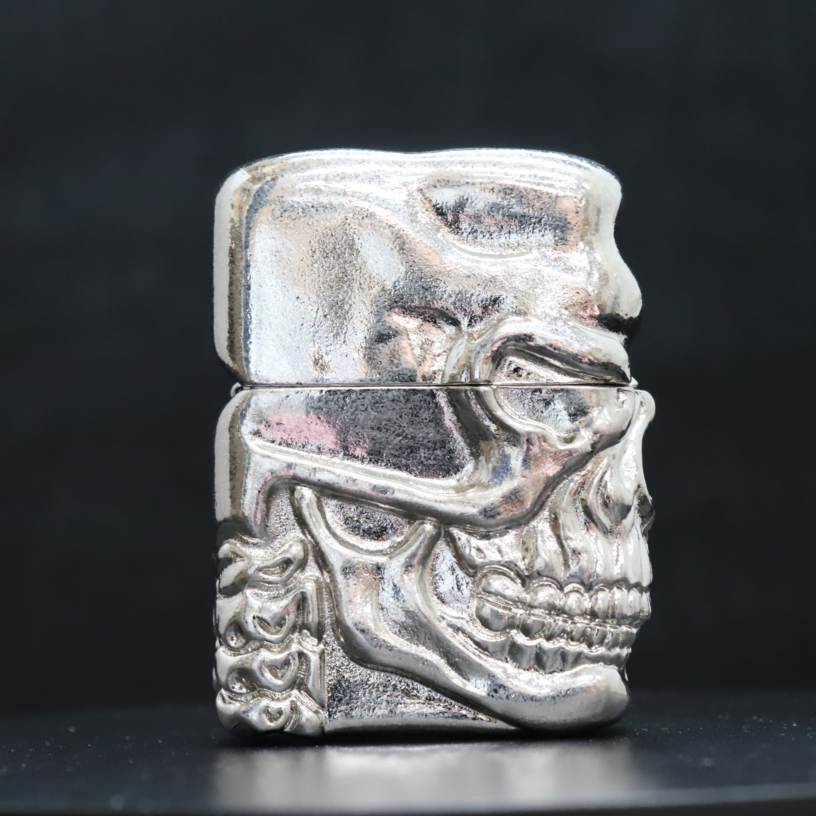 ZIPPO オイルライター スカル チタン ブラック/メタル(金メッキ
