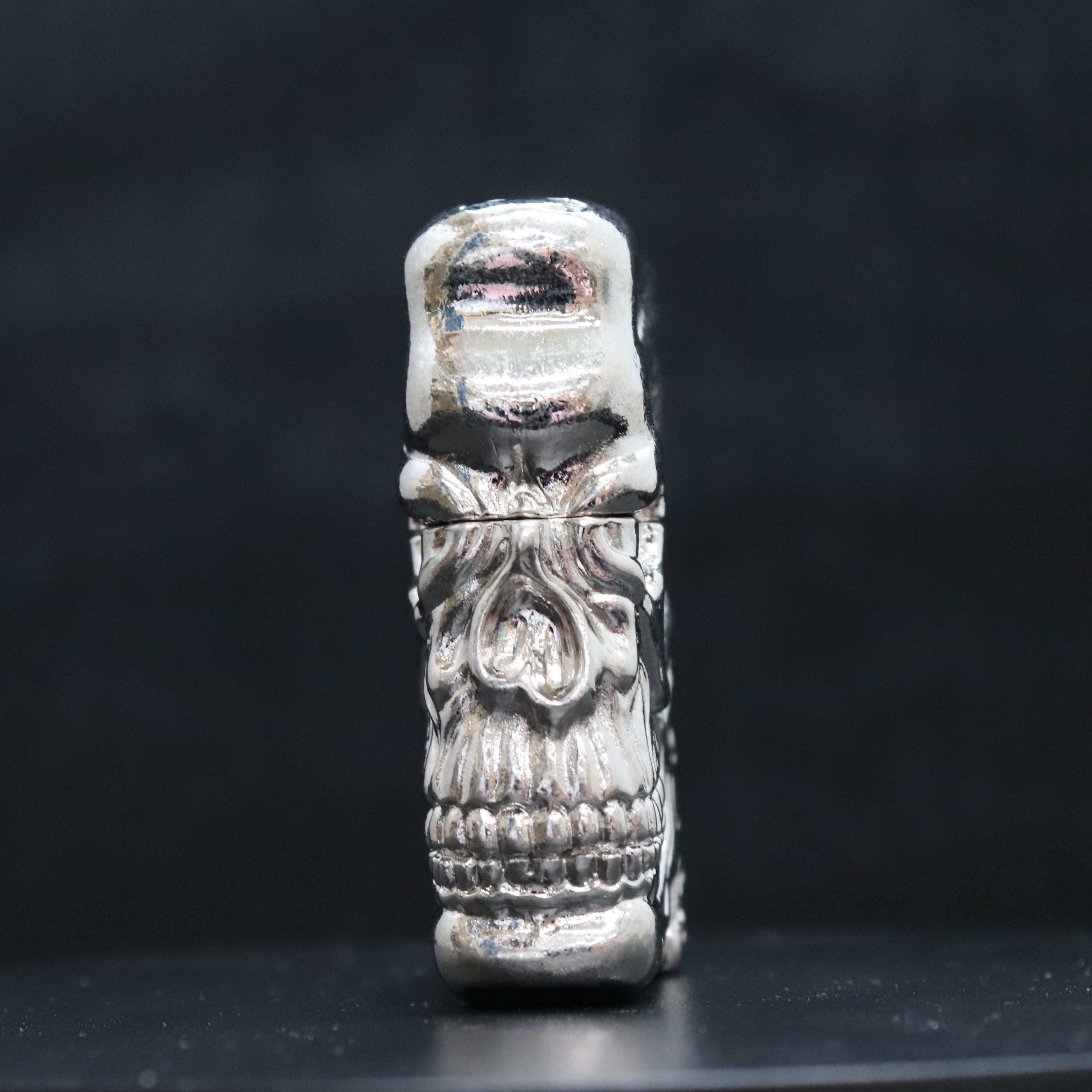ZIPPO オイルライター スカル チタン ブラック/メタル(金メッキ
