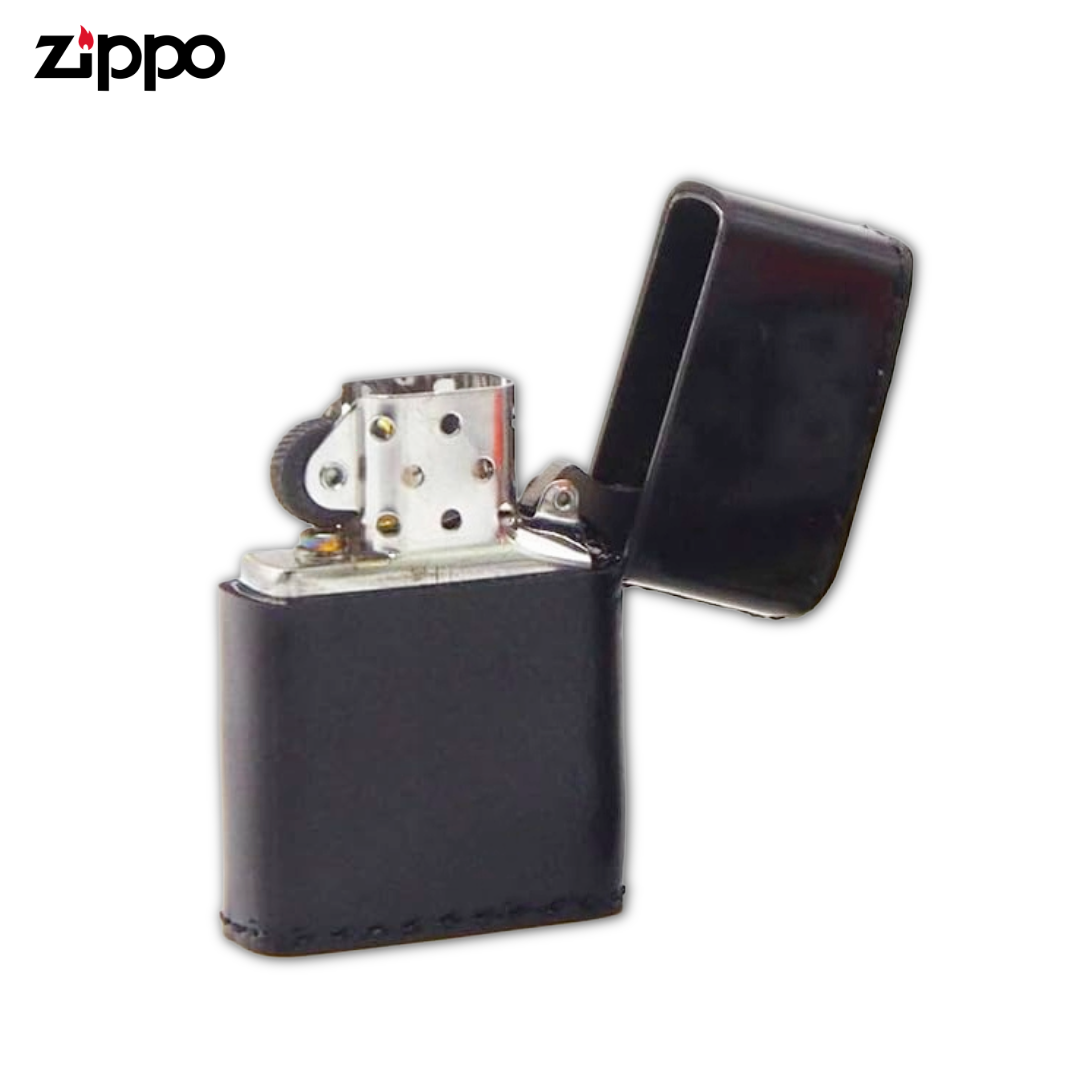 Orobianco ORZ-030BK 30th Anniversary Black Leather-Wrapped Zippo Lighter