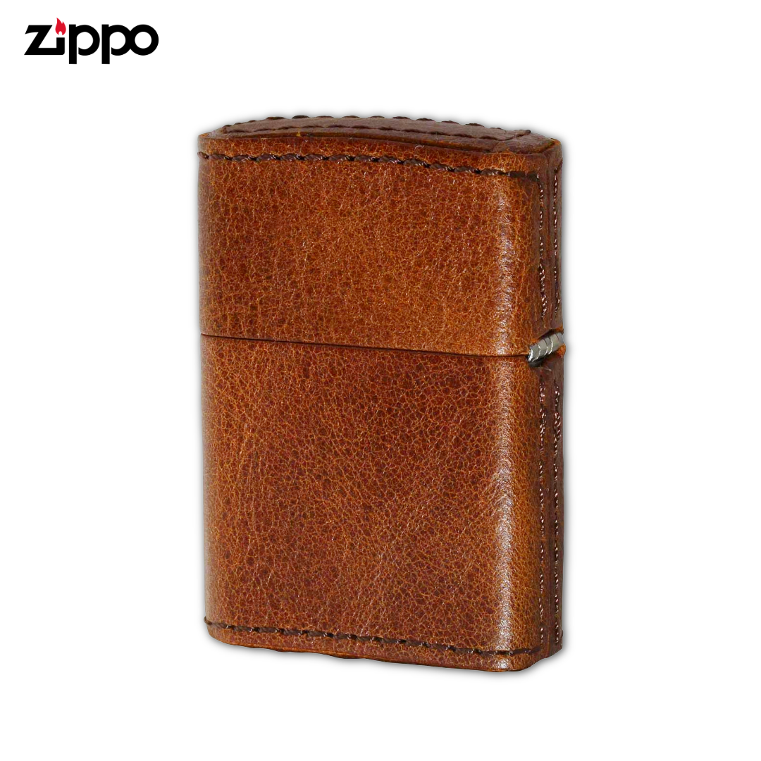 ZIPPO BN 2-50a Keyhole Metal Brown Leather Lighter – Antique Brass Gothic Windproof Zippo
