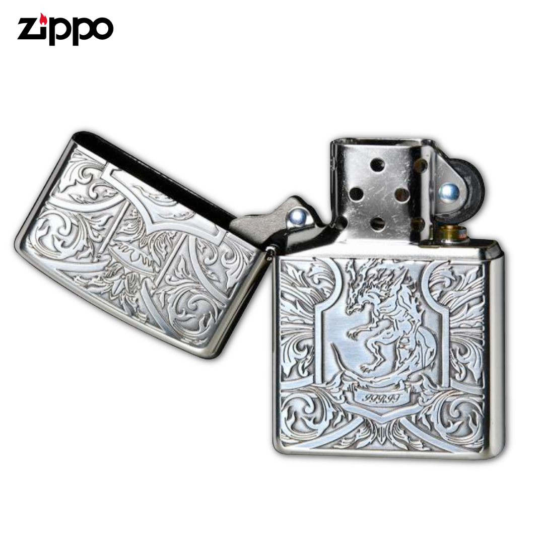 ZIPPO CREST 2SI-IFRIT イフリート 銀 ライター – 炎の悪魔の紋章 防風ジッポー