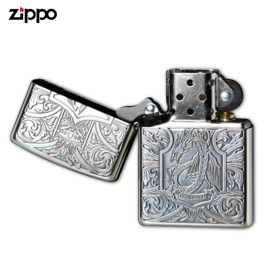 ZIPPO CREST 2SI-LEVIATHAN レヴィアタン シルバーライター – 神話の海の悪魔のエンブレム 防風ジッポー