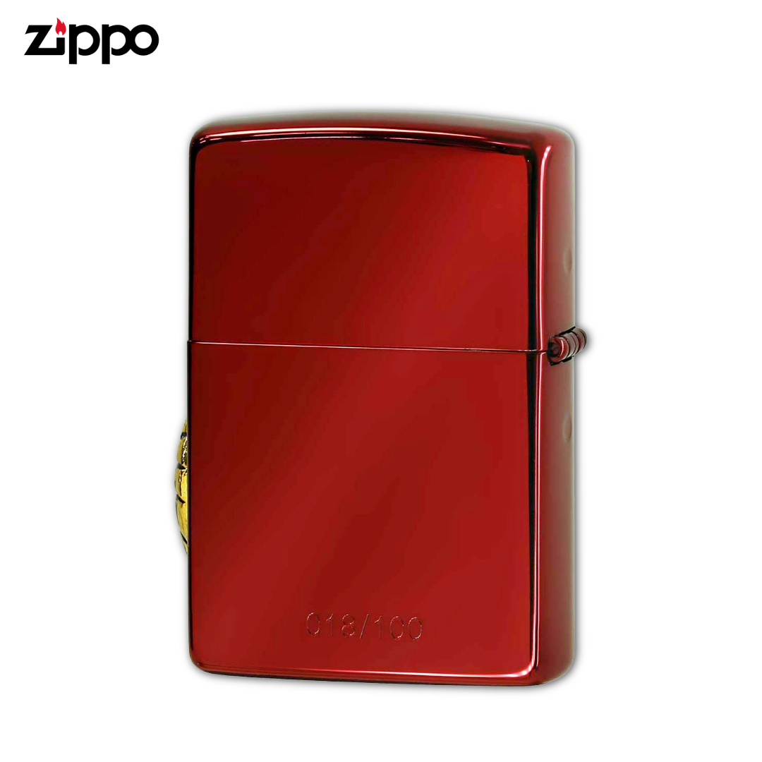 ZIPPO Dragon Metal Turquoise Limited Edition Red & Gold Oil Lighter – Serial Numbered Japanese Model