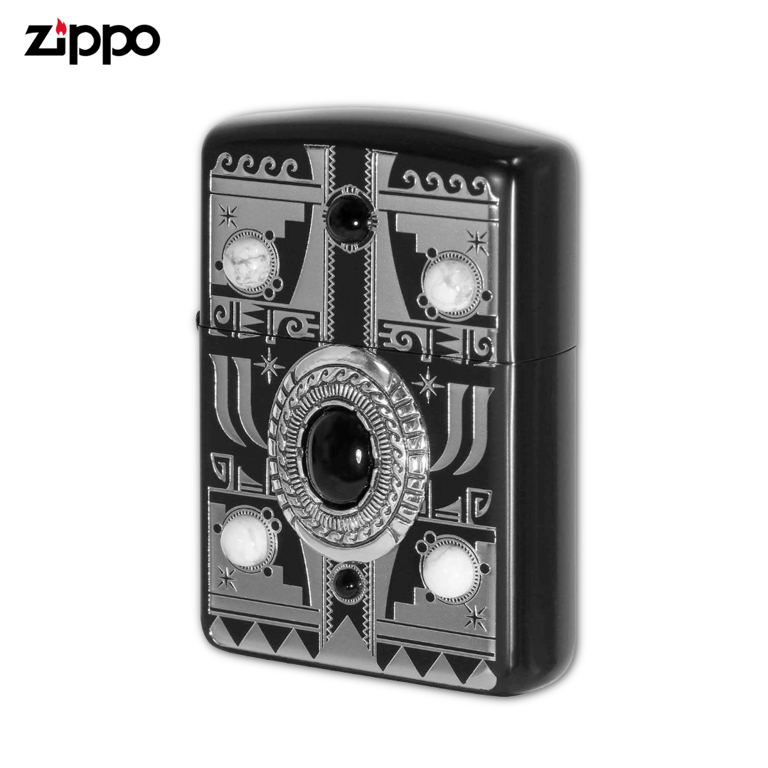 ZIPPO インディアンスピリットイーグル アーマーブラックライター オニキス＆ターコイズストーン付き – 限定生産 販売終了モデル
