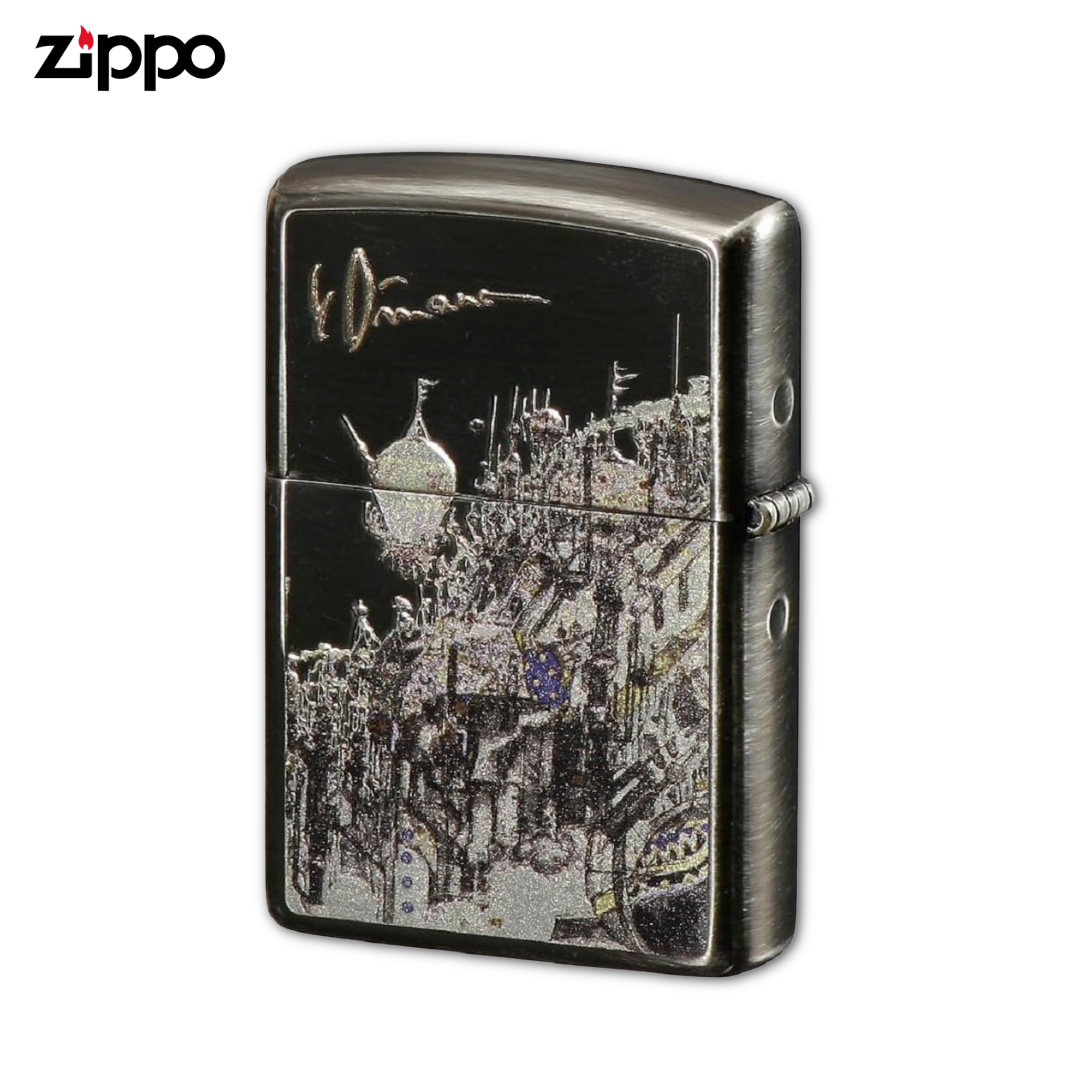 ZIPPO Yoshitaka Amano F-6 City Silver Plated Etching Oil Lighter 80221