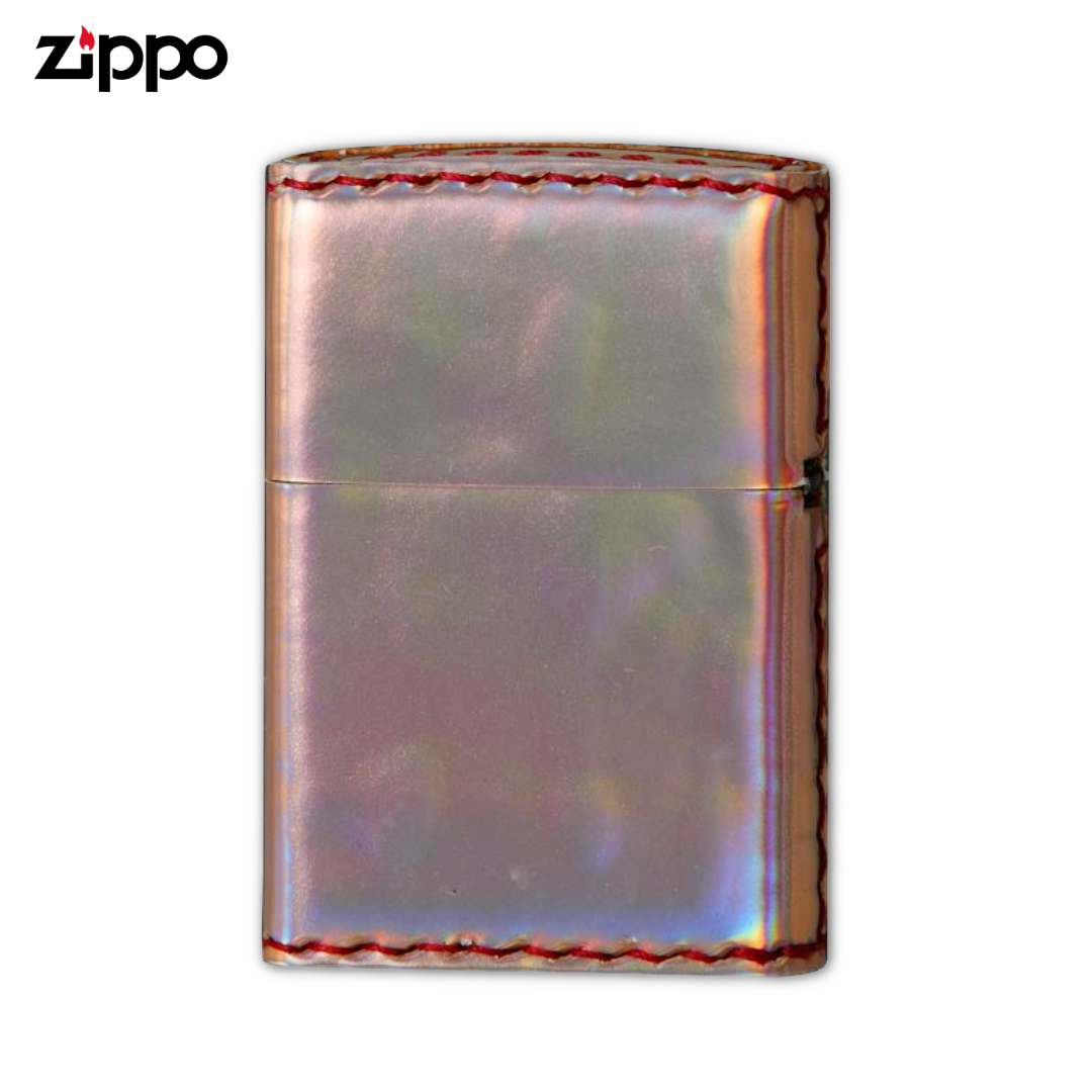 Zippo ZAU Pink Gold Aurora Lighter | PVC Enamel Leather Design