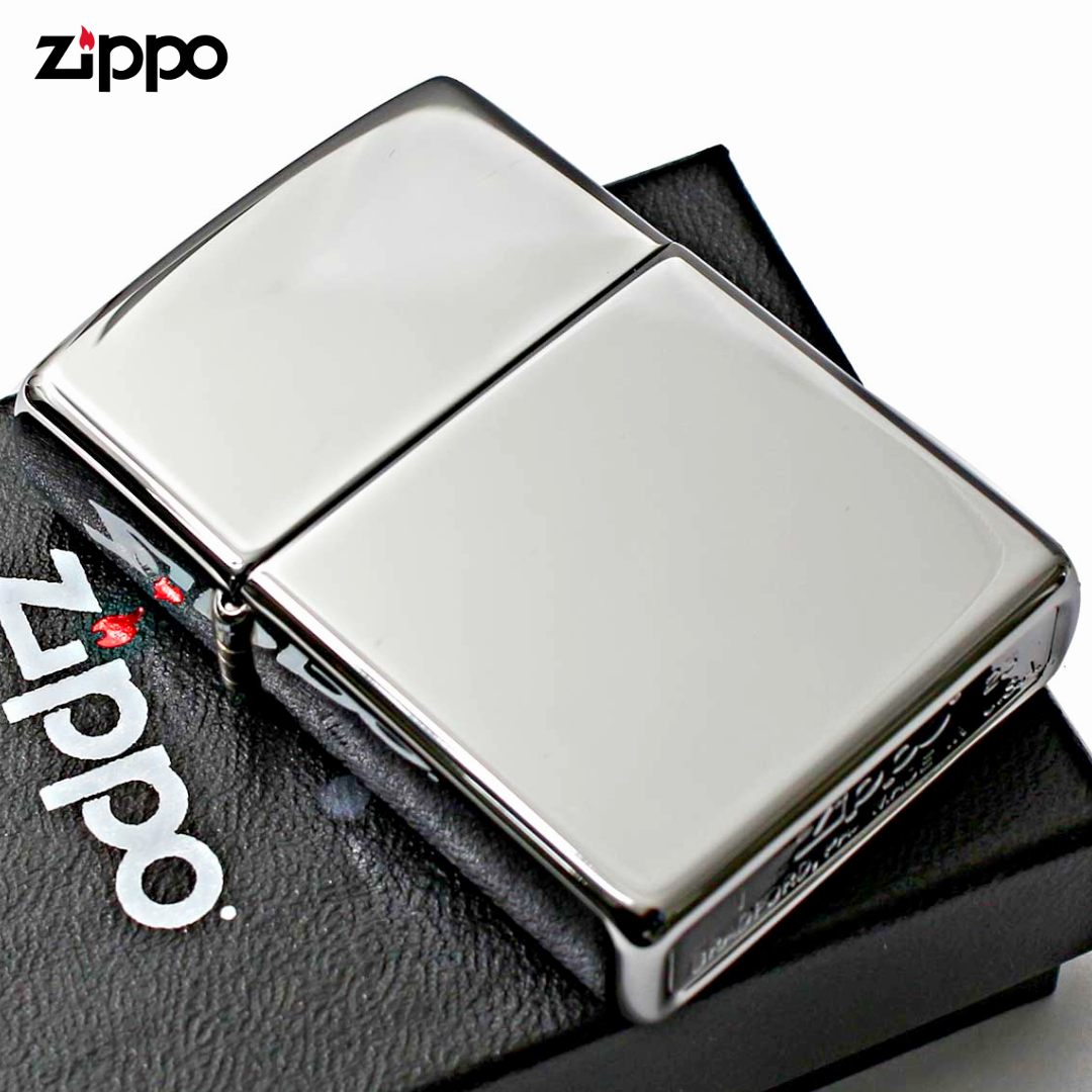 Zippo 250 High Polish Chrome Lighter | Mirror Finish Plain Case