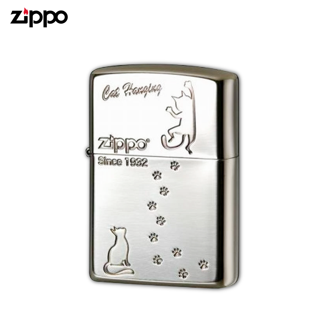 Zippo 2NI-CATHANG2 Cat Hanging Lighter | Antiqued Nickel Etching