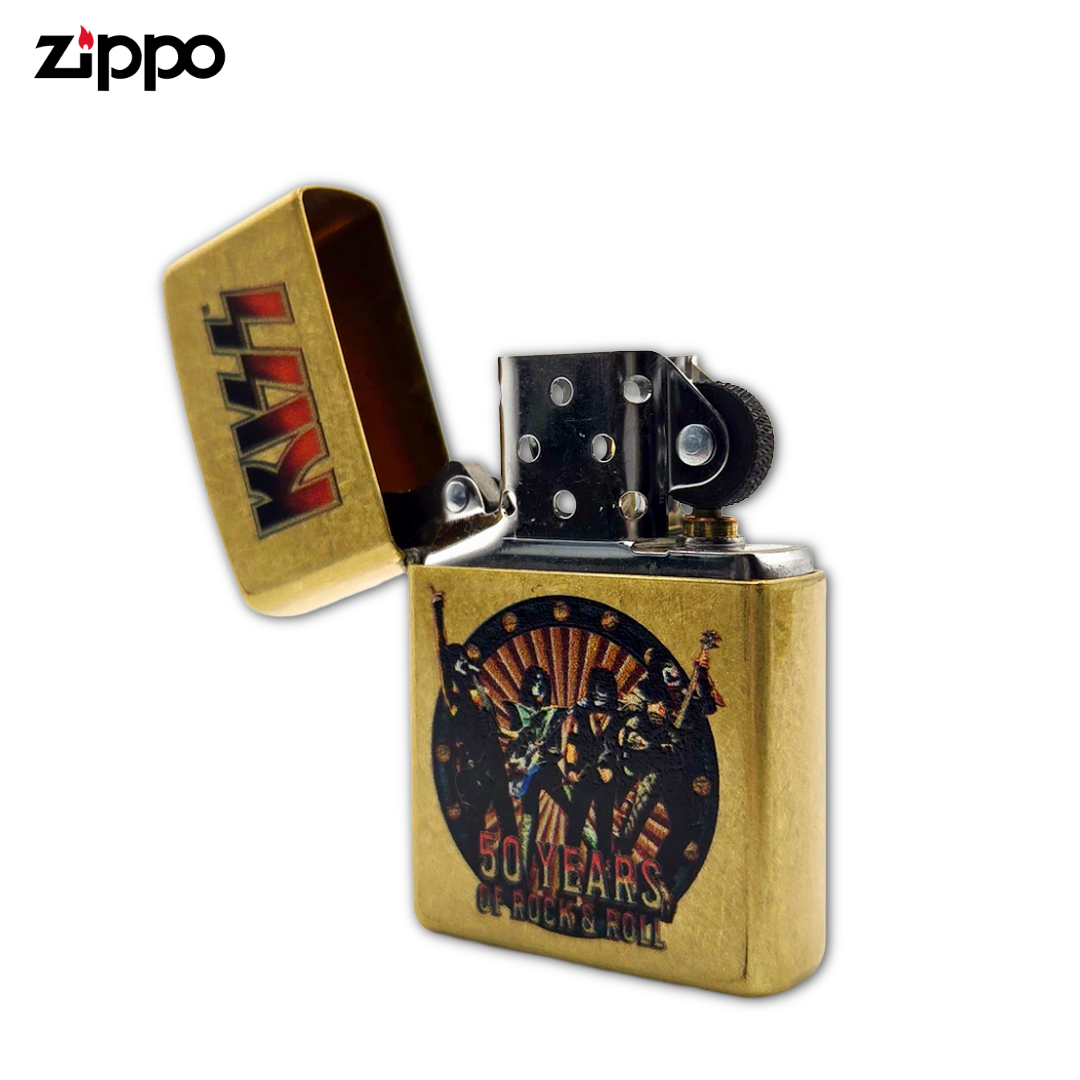 Zippo 46738 KISS 50 Years Lighter | Street Brass Color Image