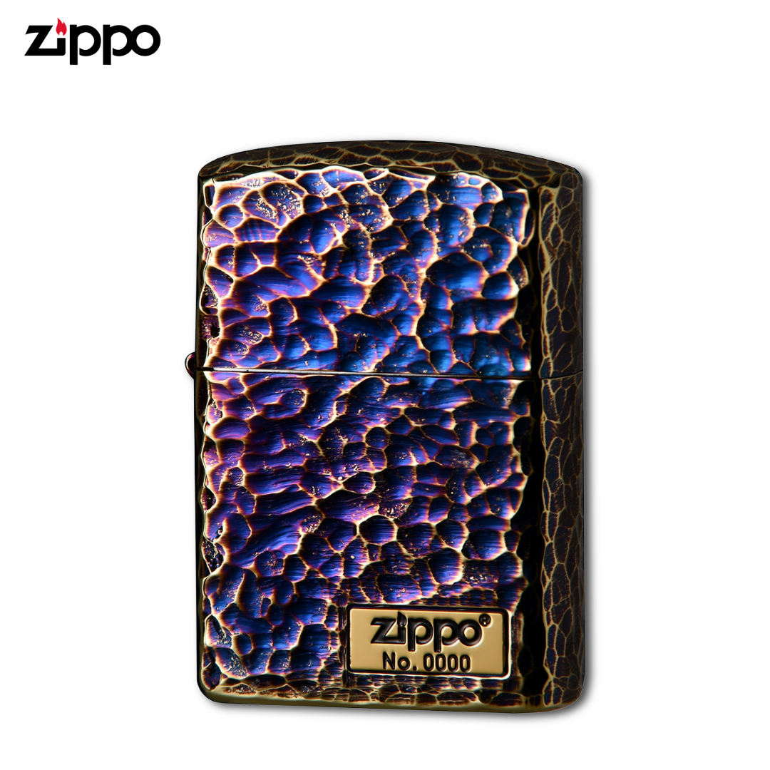 Zippo Armor 162GI-Z5HAMMER2 Hammered Gold Plated Lighter – 5 Side Finish