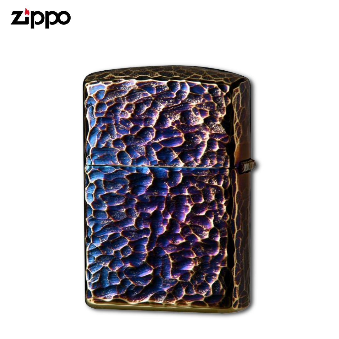 Zippo Armor 162GI-Z5HAMMER Hammered Gold Plated Lighter – 5 Sided Finish