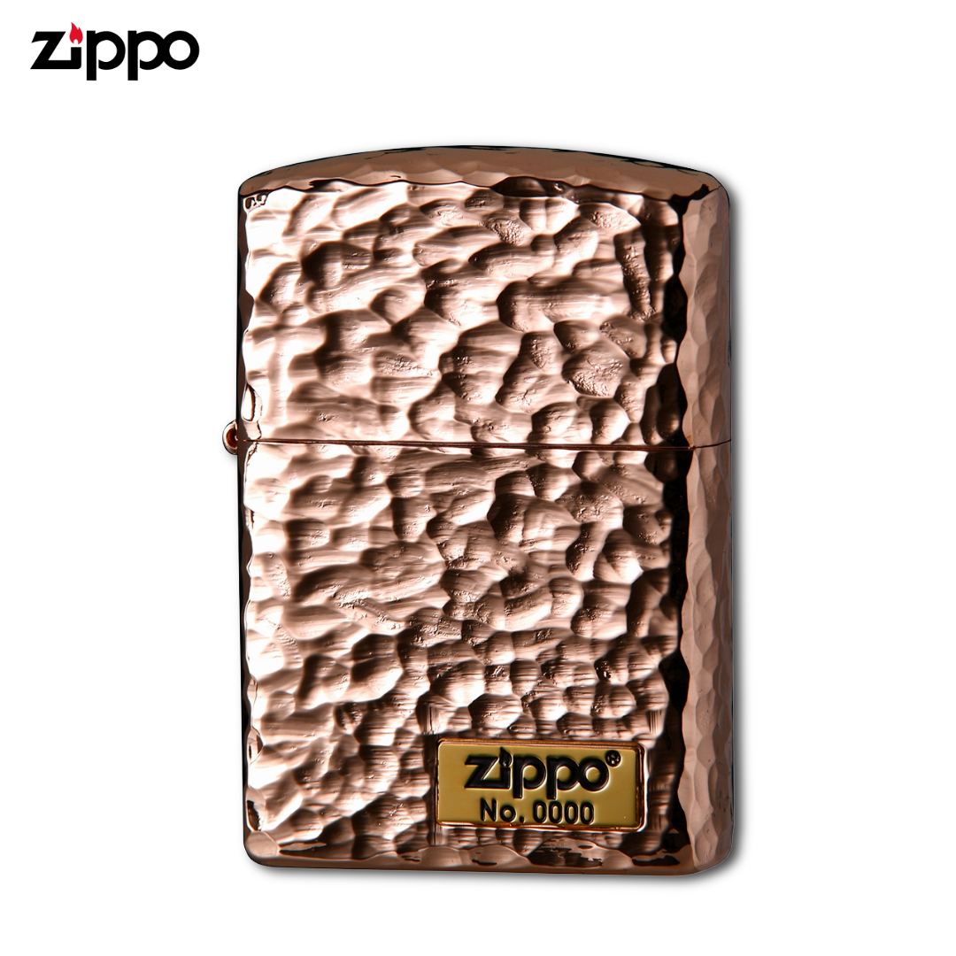 Zippo Armor 162PG-Z5HAMMER2 Hammered Pink Gold Plated Lighter – 5 Side Tsuchime Finish