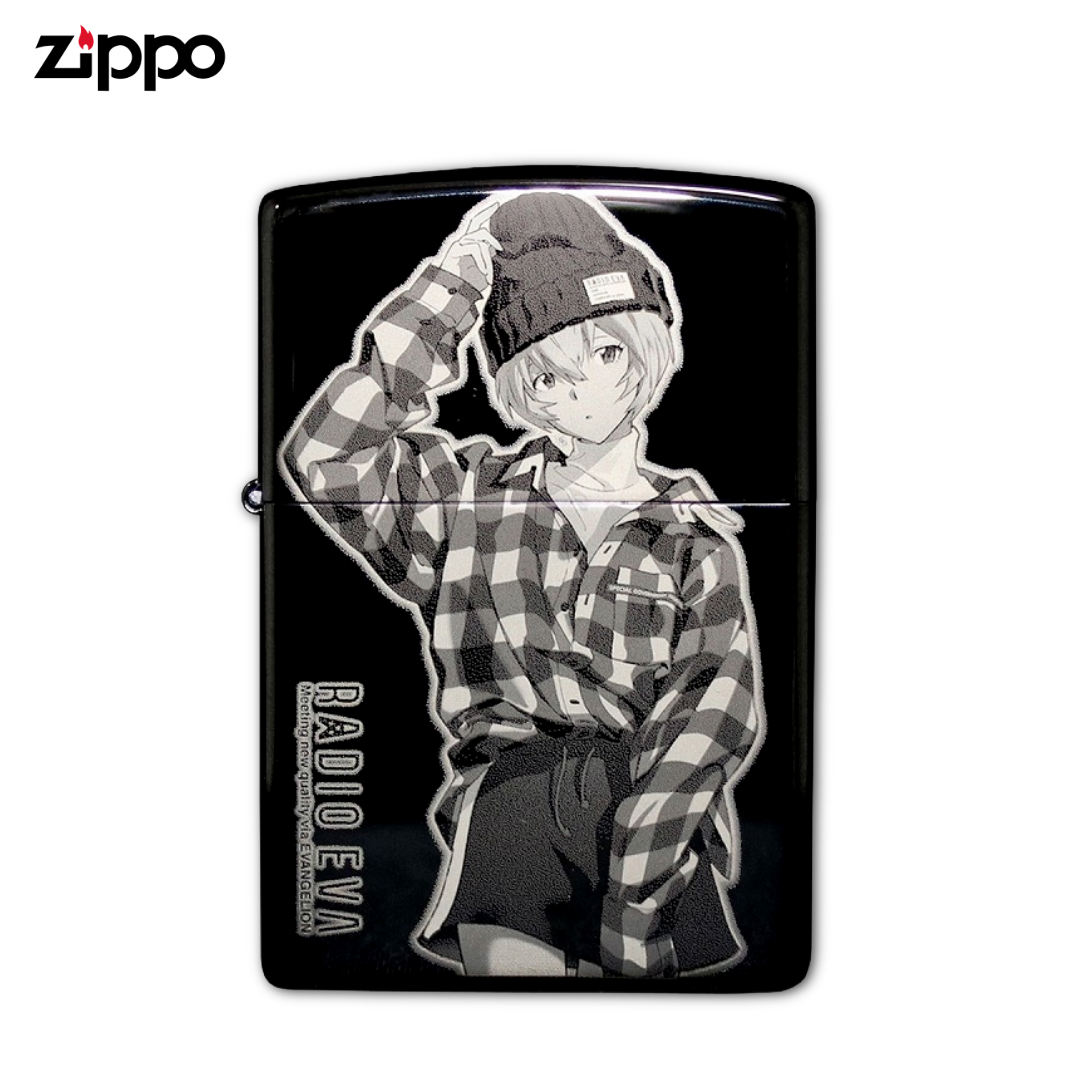 Zippo RADIO EVA 439 Rei Ayanami by Mai Yoneyama – Evangelion Official Collector’s Edition (Black Titanium Coating)
